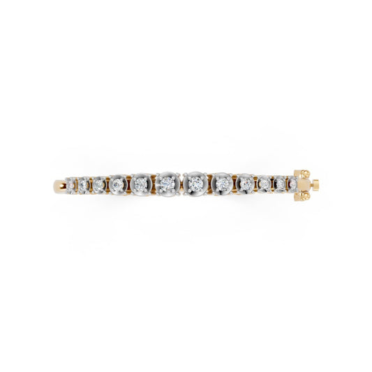 Elegant Round-Cut Diamond Bangle Yellow Gold