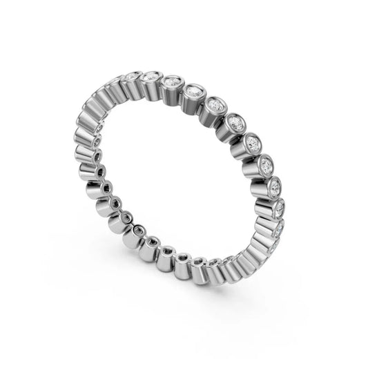 ModernGlow Bezel Eternity Band White Gold