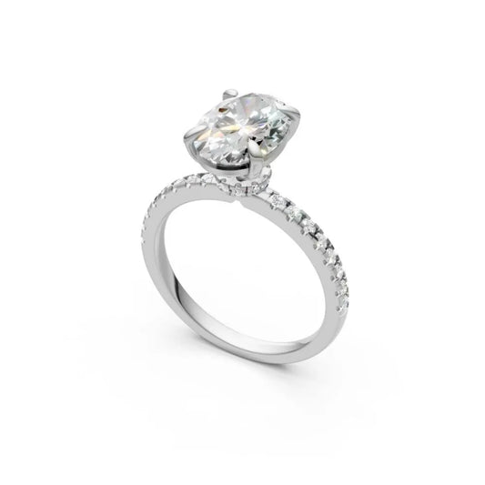 EternaSpark Pavé Solitaire Ring White Gold