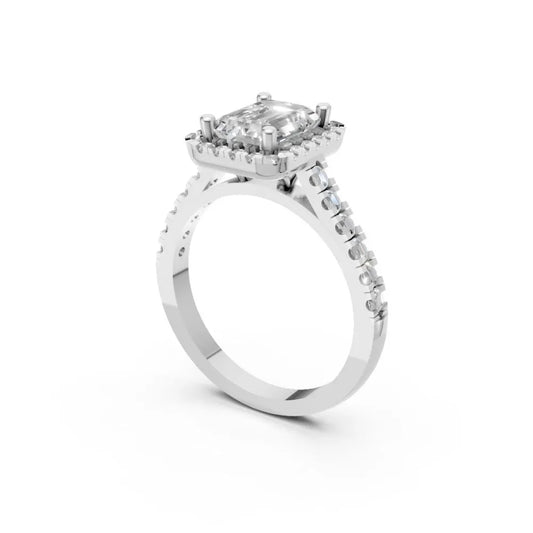 Cushion Radiance Halo Ring White Gold