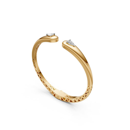 Elegant Open Diamond Bangle Yellow Gold