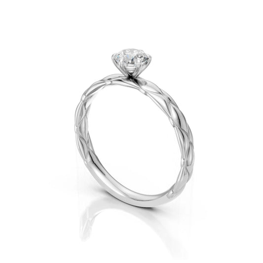 Braided Grace Solitaire Ring White Gold
