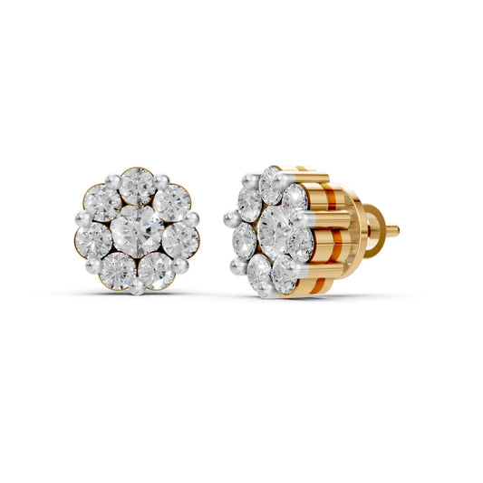 Round Diamond Earrings – Studs, Hoops & Florals Yellow Gold