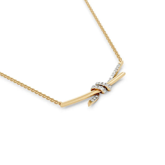Diamond Knot Necklace Yellow Gold