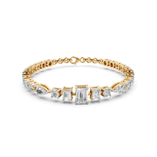 Elegant Diamond Bracelet Yellow Gold