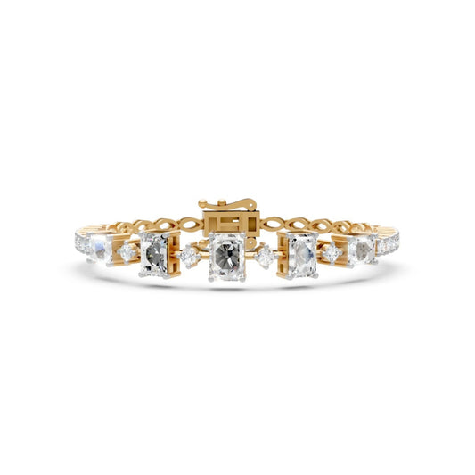 Emerald-Cut Diamond Bracelet Yellow Gold