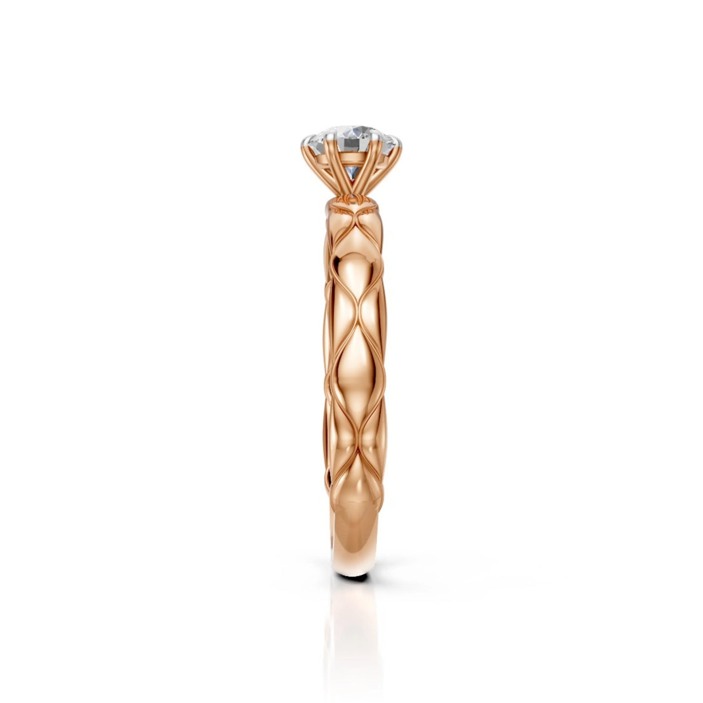 Braided Grace Solitaire Ring Rose Gold