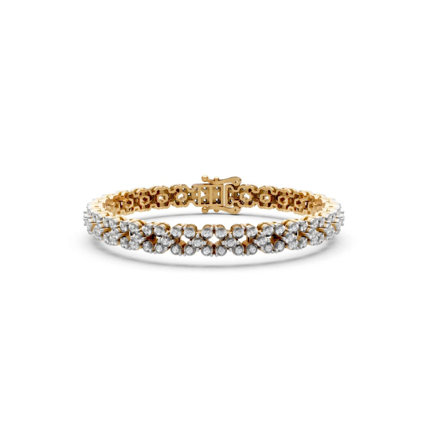 Double Row Diamond Bracelet Yellow Gold