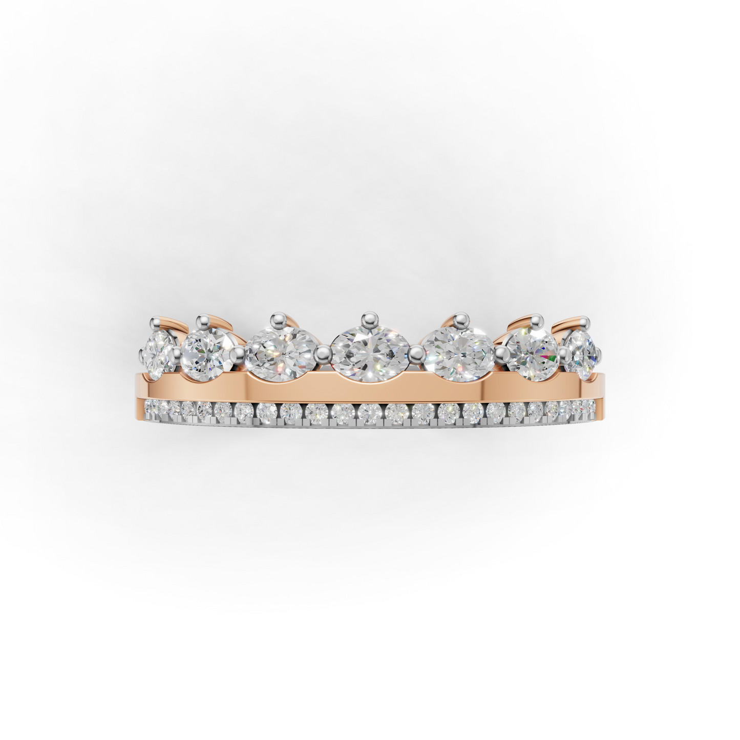 Marquise and Round Diamond Stacking Band