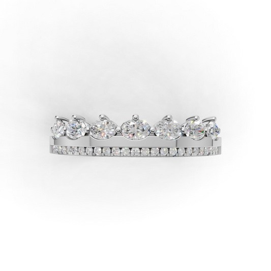 Marquise and Round Diamond Stacking Band