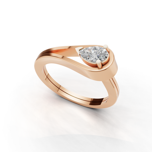 Modern Solitaire Engagement Ring – Contemporary Twisted Band Design