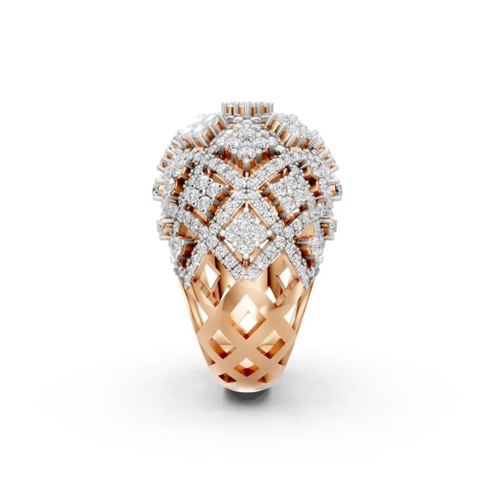 DomeLuxe Gold Diamond Ring Rose Gold