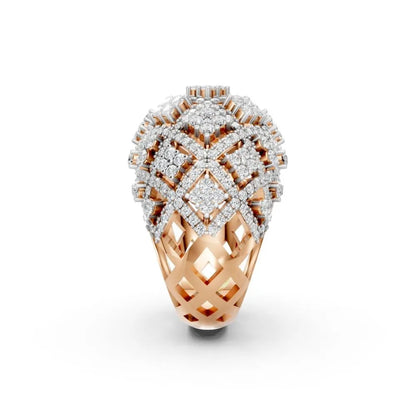 DomeLuxe Gold Diamond Ring Rose Gold