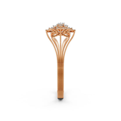 Floral Open Diamond Bangle Rose Gold