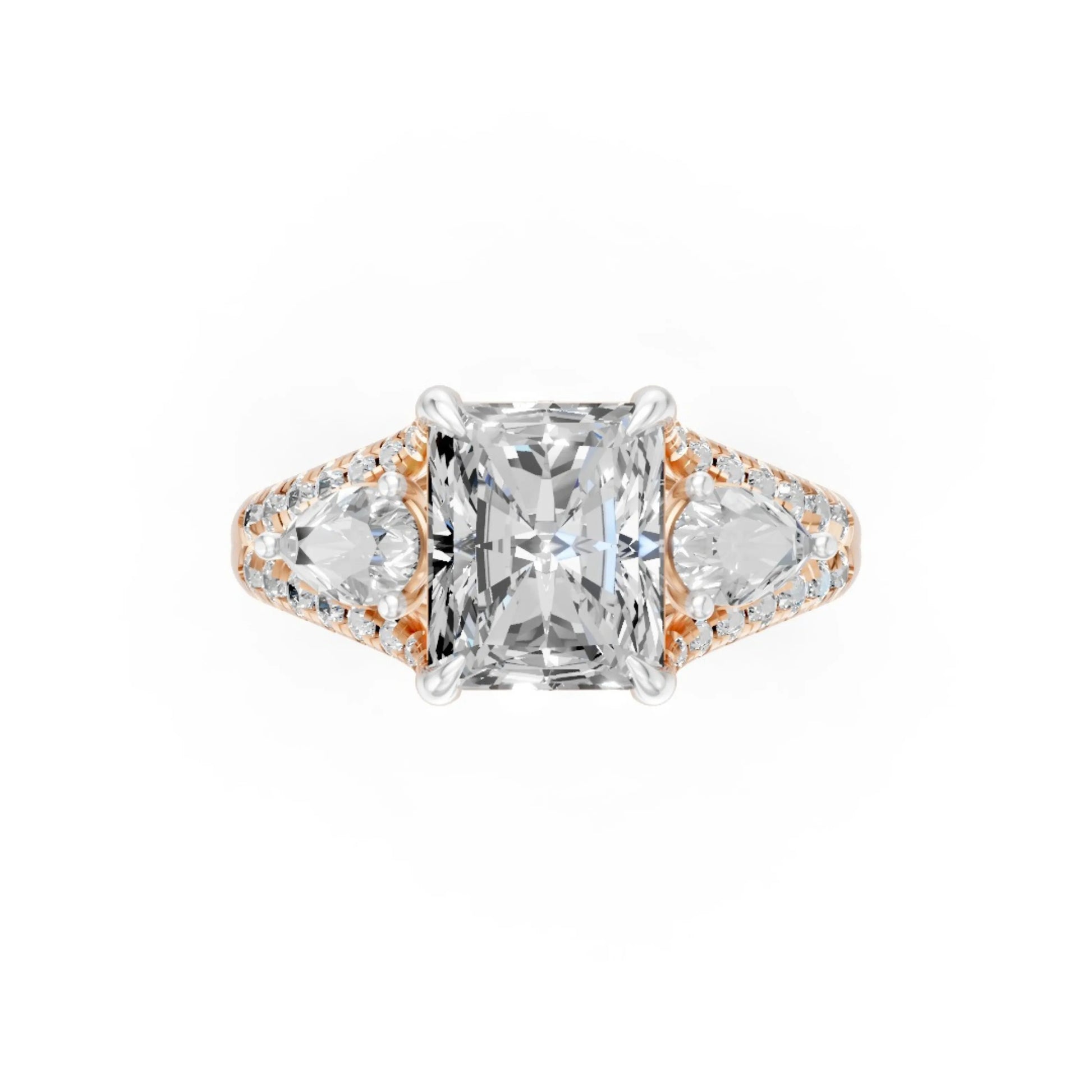 TriadGrace Princess & Pear Ring Rose Gold