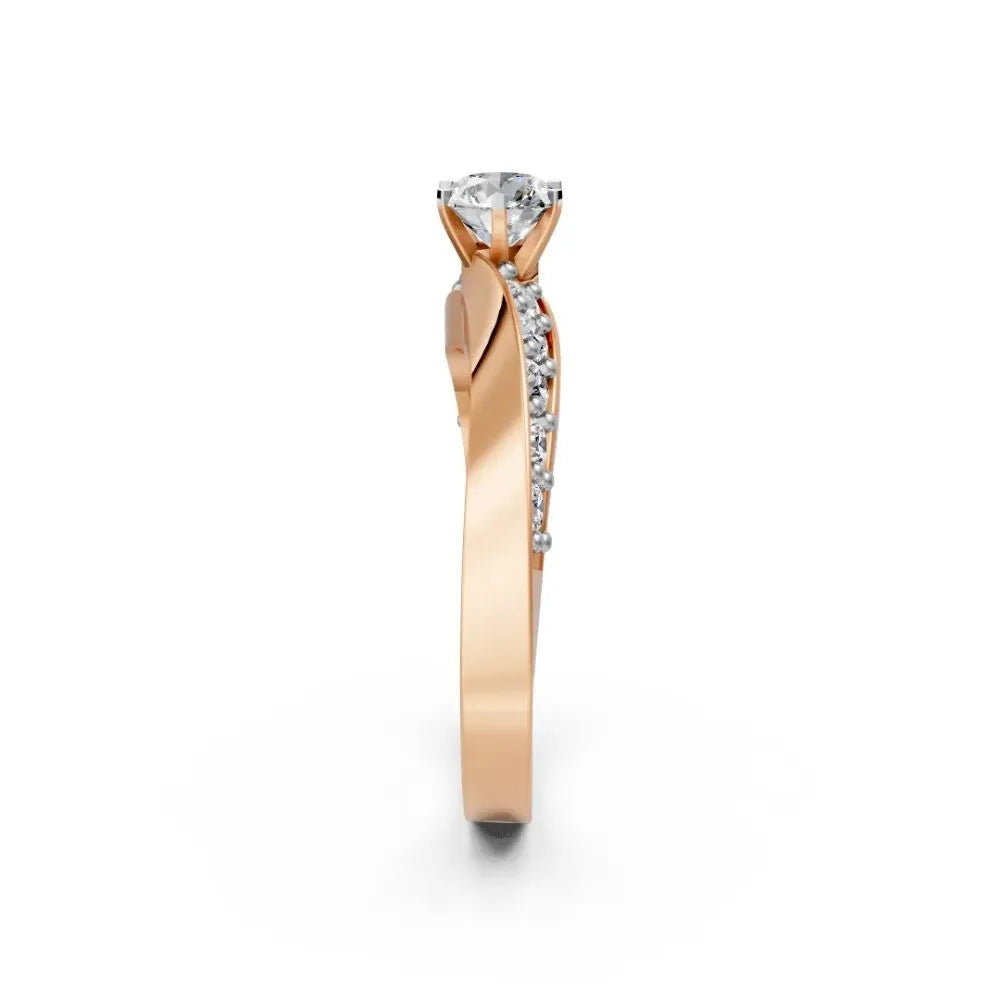 Modern Spark Solitaire Ring Rose Gold