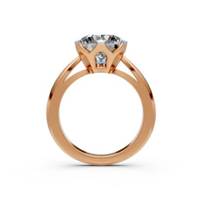 Sculpted Shine Solitaire Ring Rose Gold