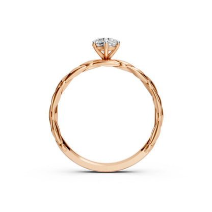 Braided Grace Solitaire Ring Rose Gold