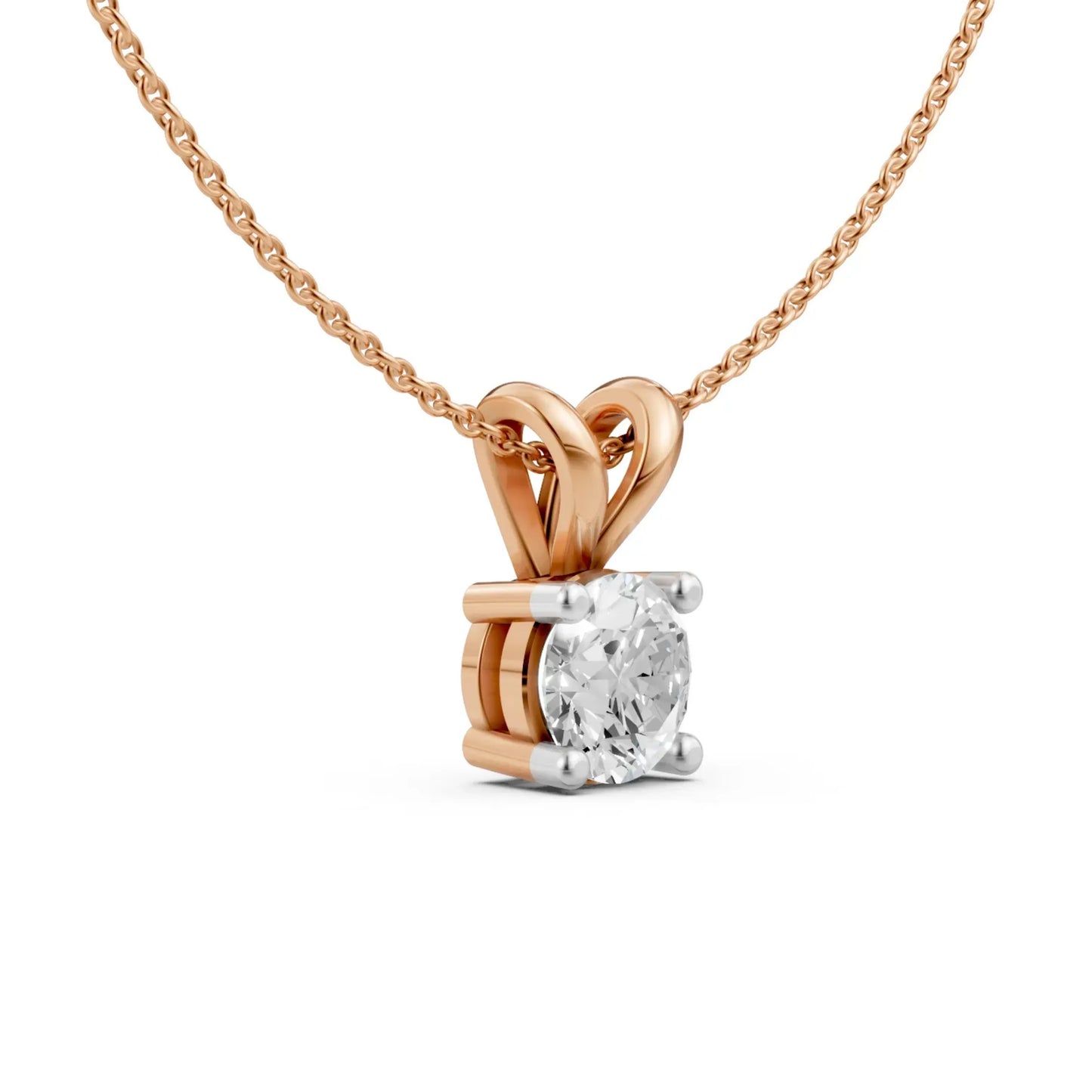 Solitaire Round Pendant Rose Gold