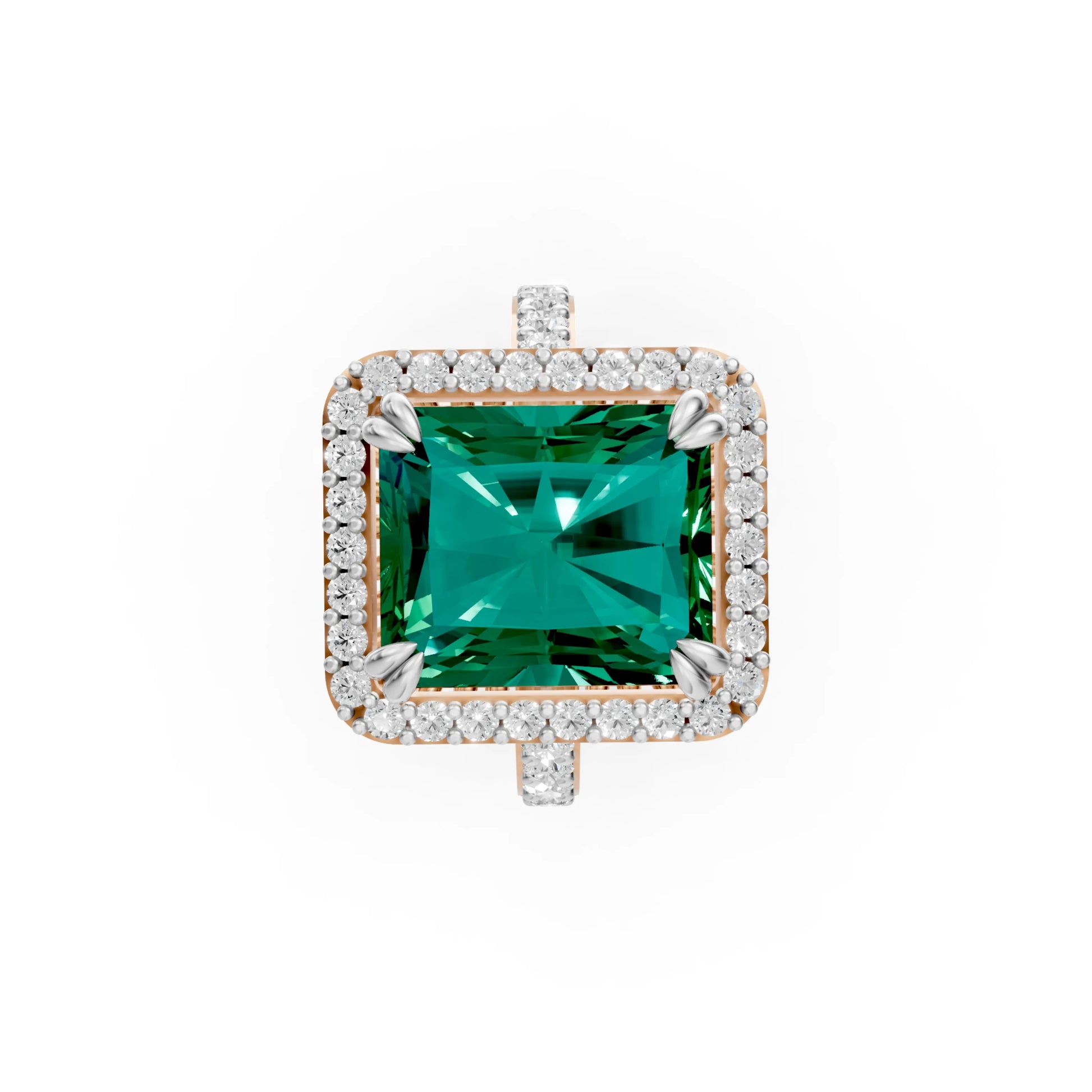 Cushion Halo Statement Ring Rose Gold