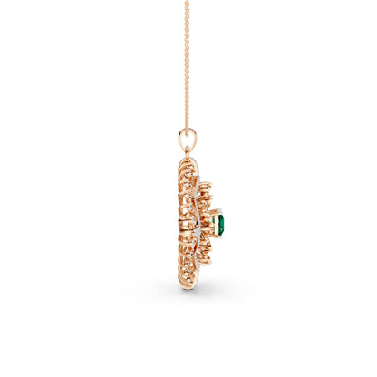 Heritage Emerald Pendant Rose Gold
