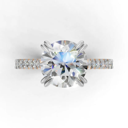 Radiant Pavé Solitaire Ring Rose Gold