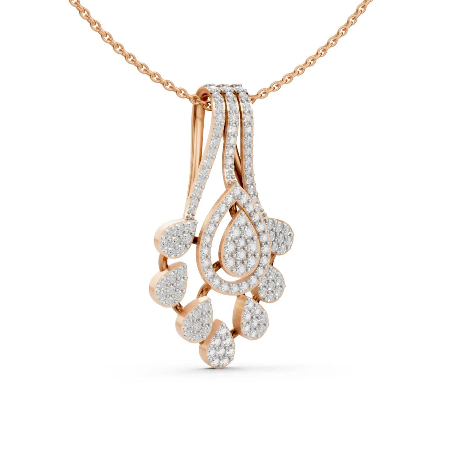 Teardrop Bloom Pendant Rose Gold