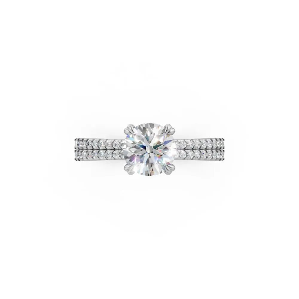 DoubleRow Sparkle Solitaire Ring White Gold