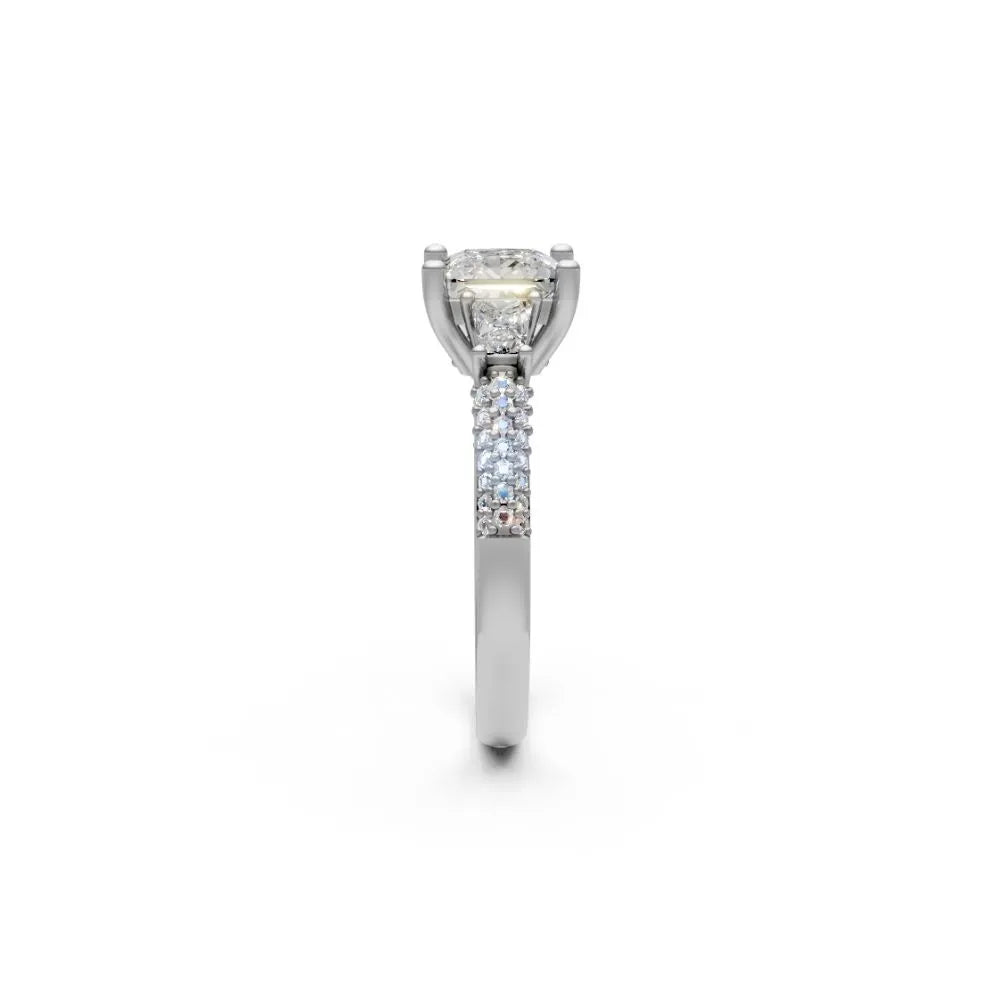 RegalEdge Princess Cut Ring White Gold
