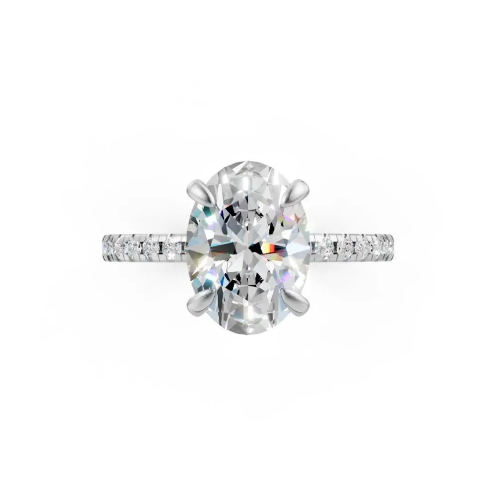 EternaSpark Pavé Solitaire Ring White Gold