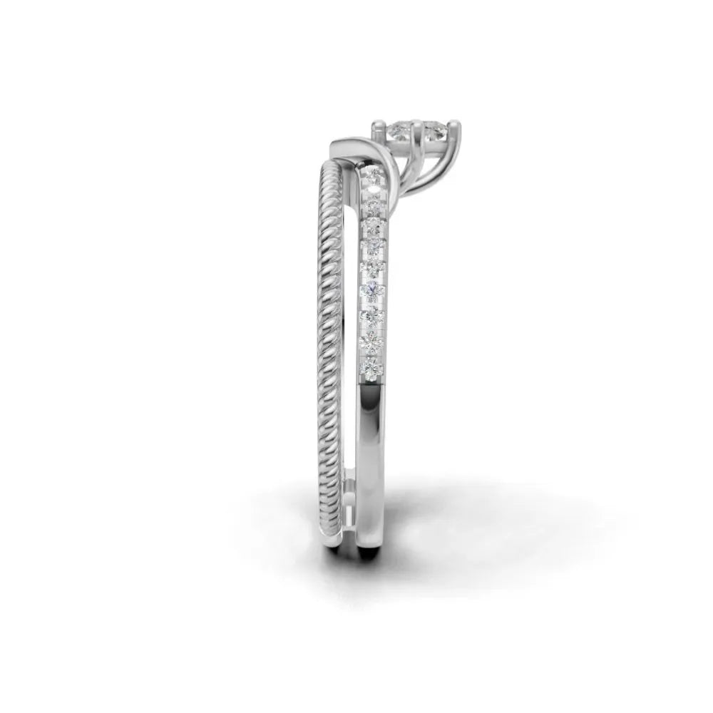 TwistCrown Princess Cut Ring White Gold