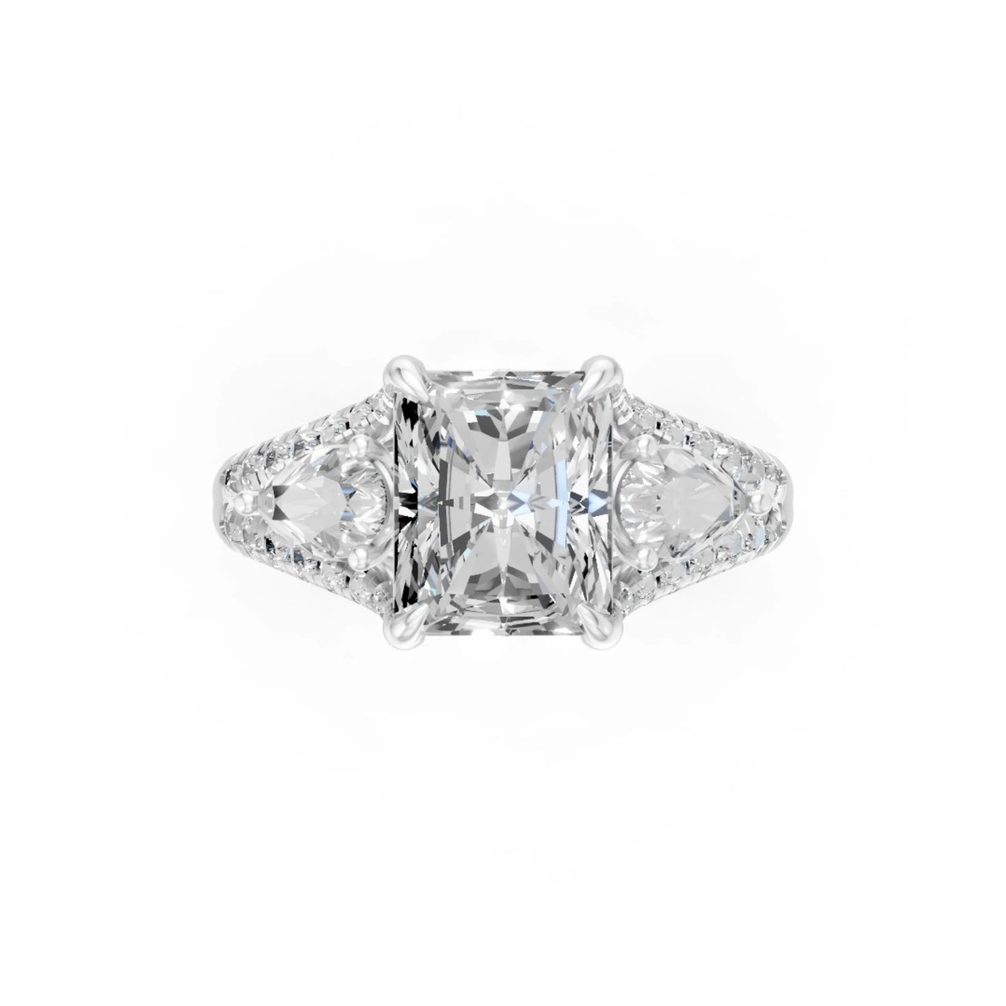 TriadGrace Princess & Pear Ring White Gold