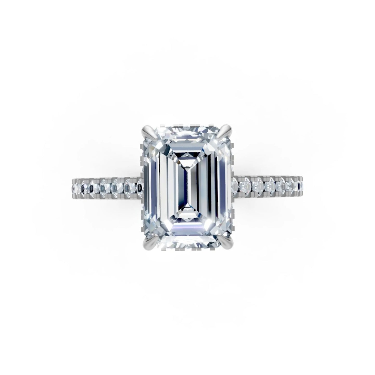 EternaLine Pavé Emerald Ring White Gold