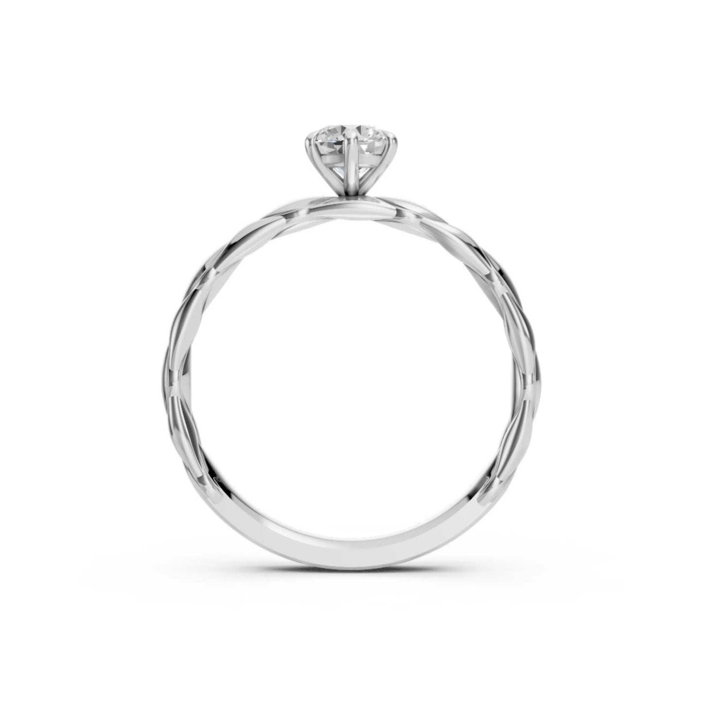 Braided Grace Solitaire Ring White Gold