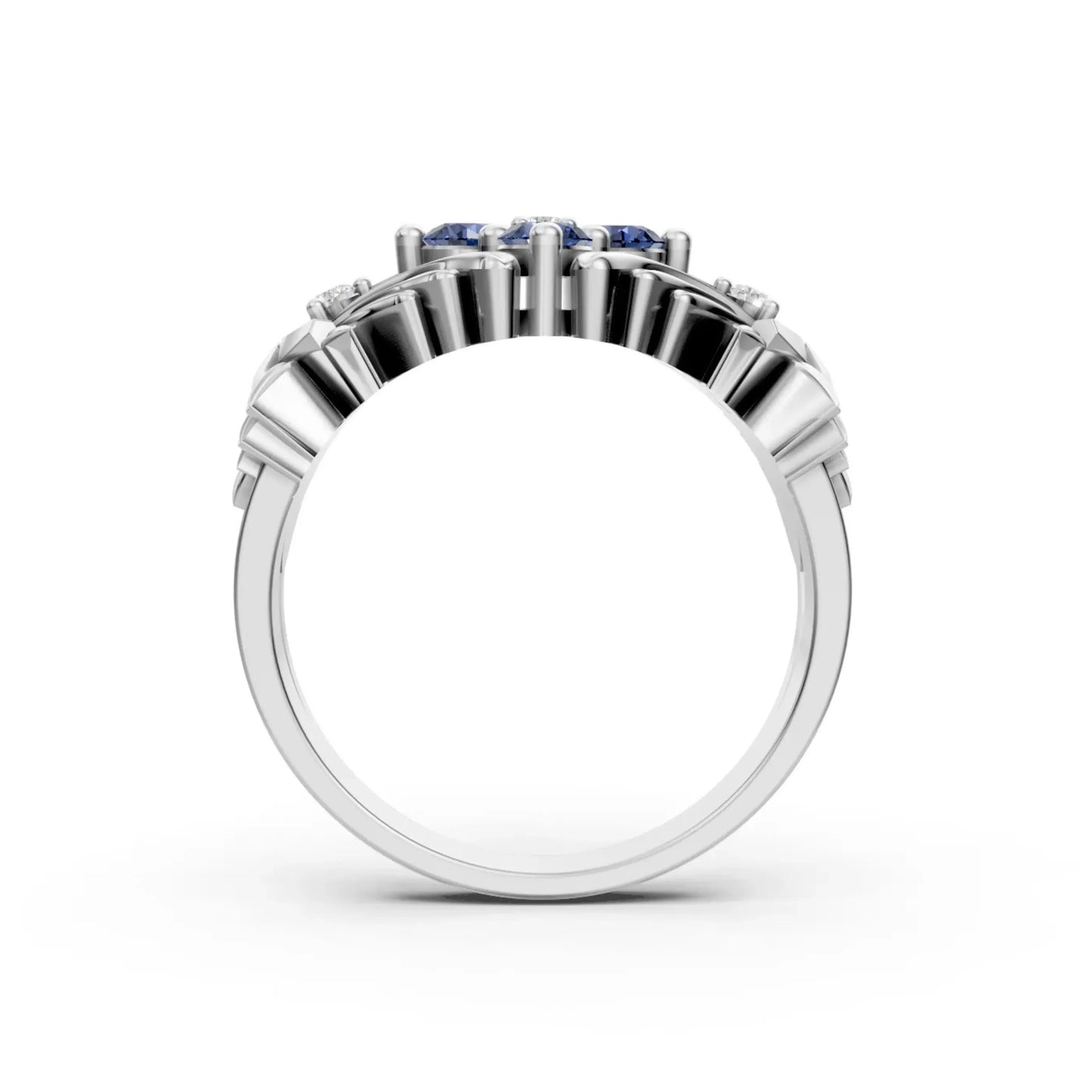 TanzanLeaf Diamond Ring White Gold