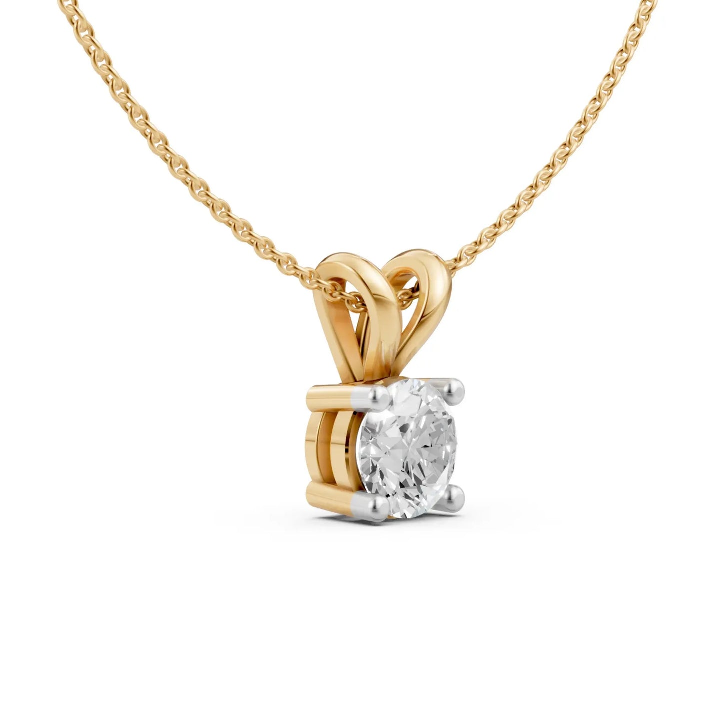 Solitaire Round Pendant Yellow Gold