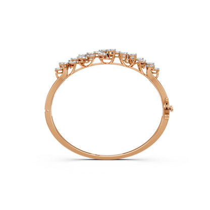 Exquisite Round and Marquise Diamond Bangle Rose Gold