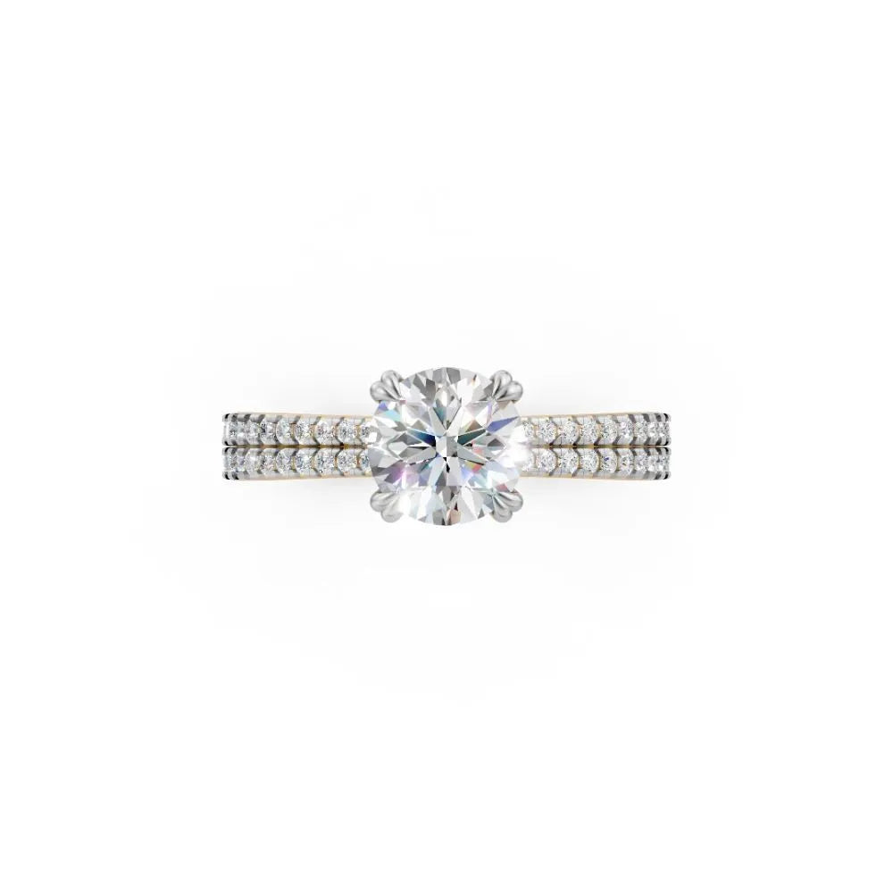 DoubleRow Sparkle Solitaire Ring Rose Gold