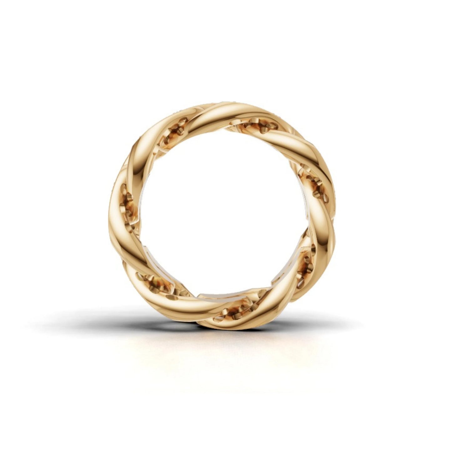 LinkLuxe Diamond Chain Ring Yellow Gold
