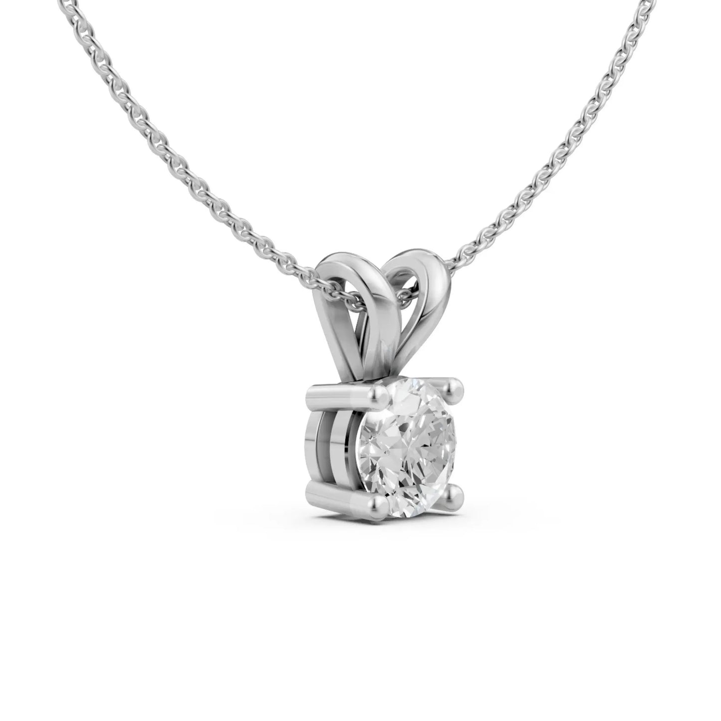 Solitaire Round Pendant White Gold
