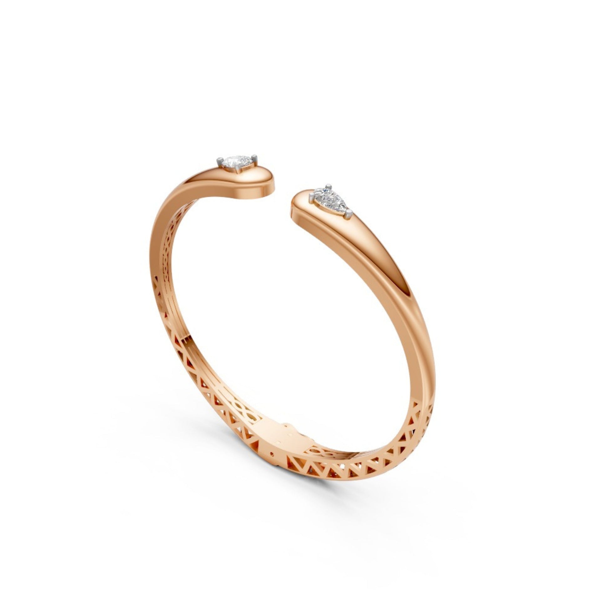 Elegant Open Diamond Bangle Rose Gold