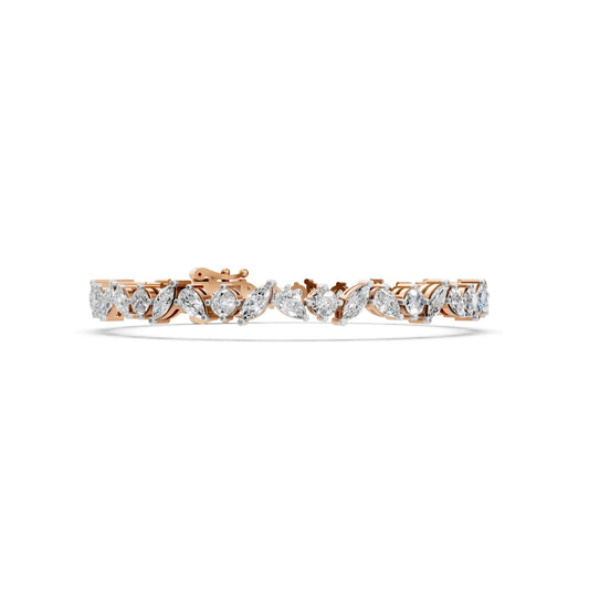 Pear, Marquise & Round Diamond Bracelet Rose Gold