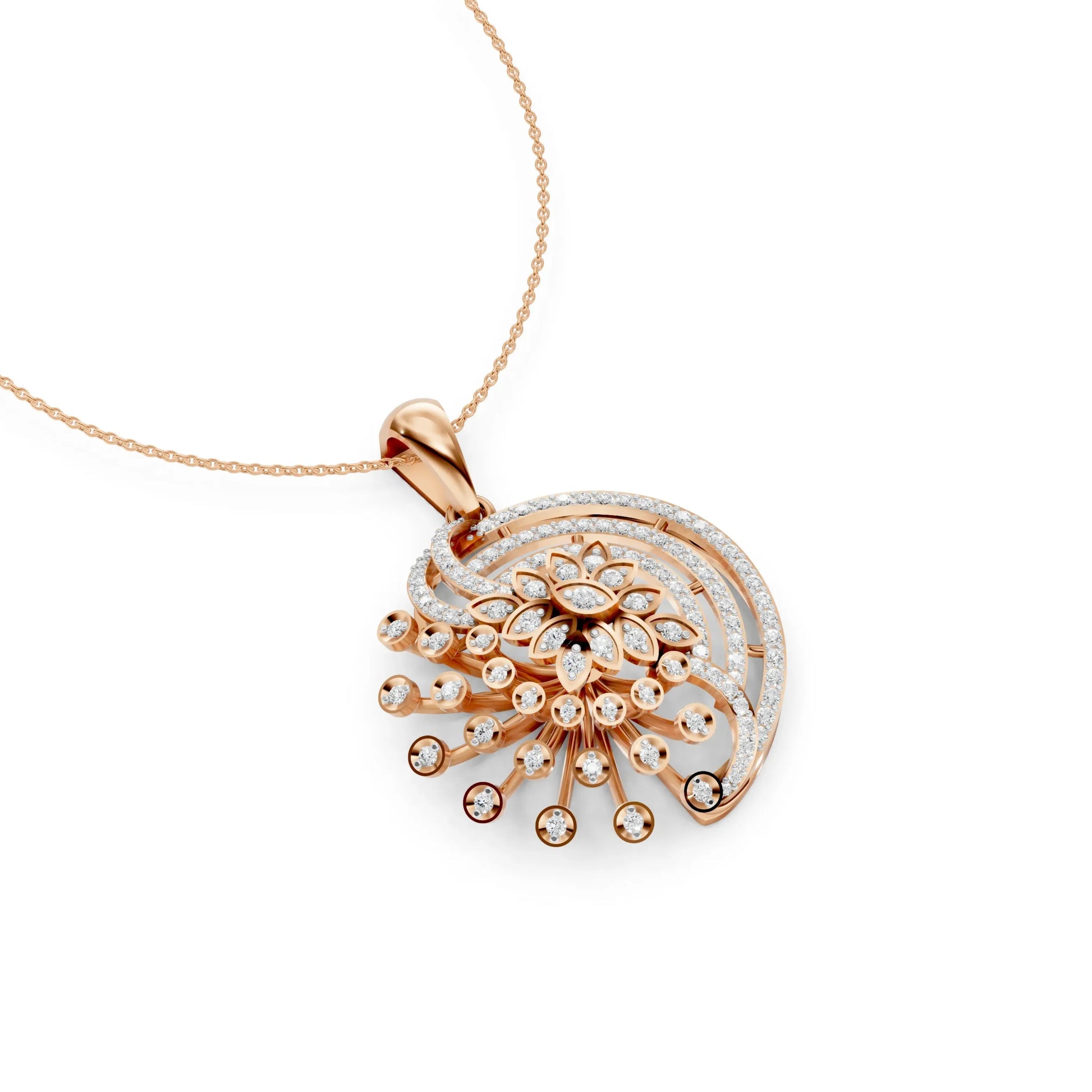 Spiral Bloom Pendant Rose Gold