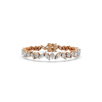 Pear Shape Diamond Bracelet Rose Gold