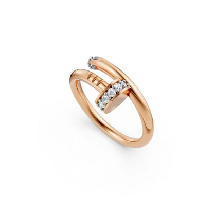 BoldWrap Nail Diamond Ring Rose Gold