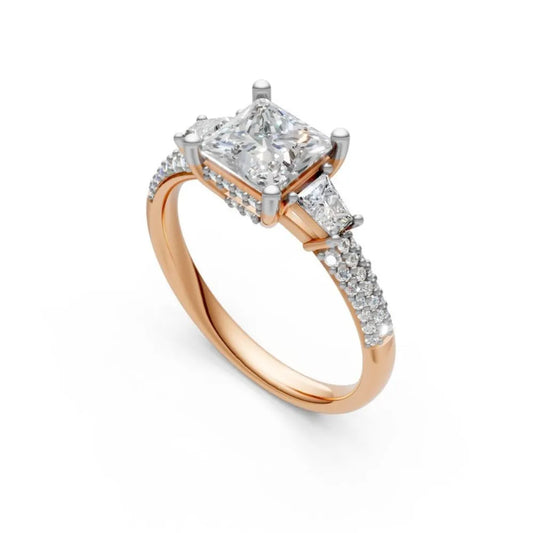 RegalEdge Princess Cut Ring Rose Gold