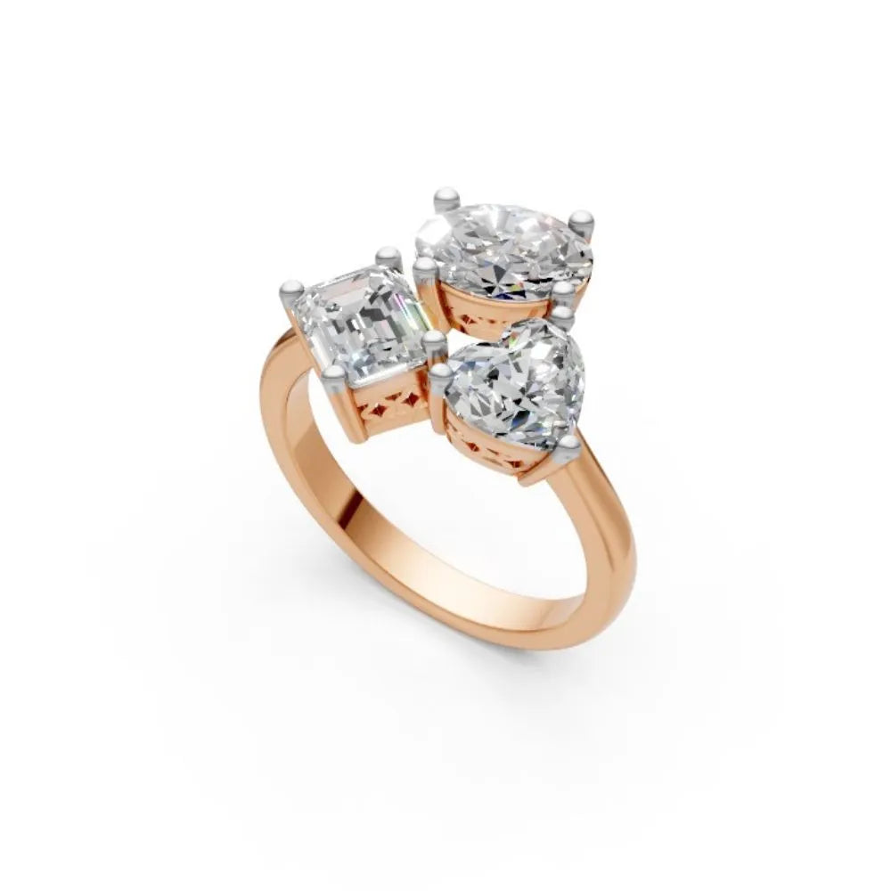 TriadBrilliance Mixed-Cut Ring Rose Gold