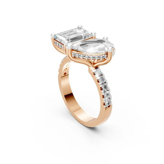 DuoCut Harmony Open Diamond Ring Rose Gold