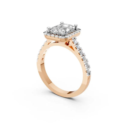 Cushion Radiance Halo Ring Rose Gold