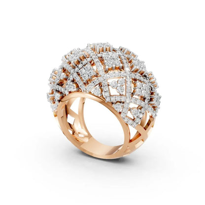 DomeLuxe Gold Diamond Ring Rose Gold